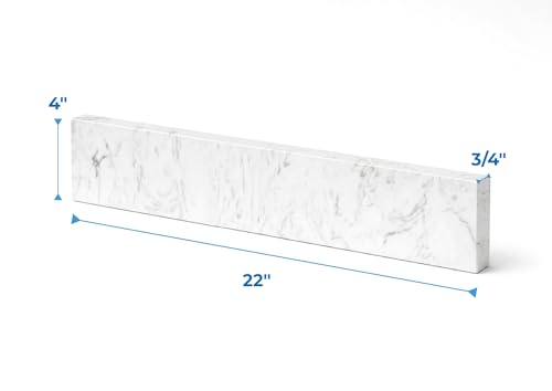 Image of Bathroom Vanity Sink Backsplash /Sidesplash (Engineered Carrara Marble, 4 inch x 22 inch)