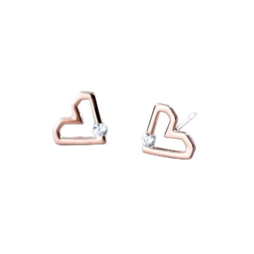 Boucle d'oreille coeur en diamant pour femme au style doux et mignon