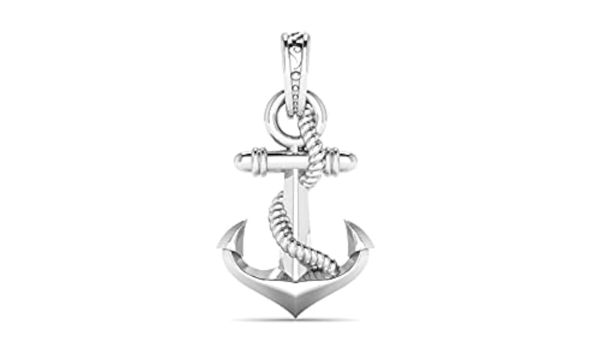 92.5% Pure Sterling Silver Ship Anchor Pendant
