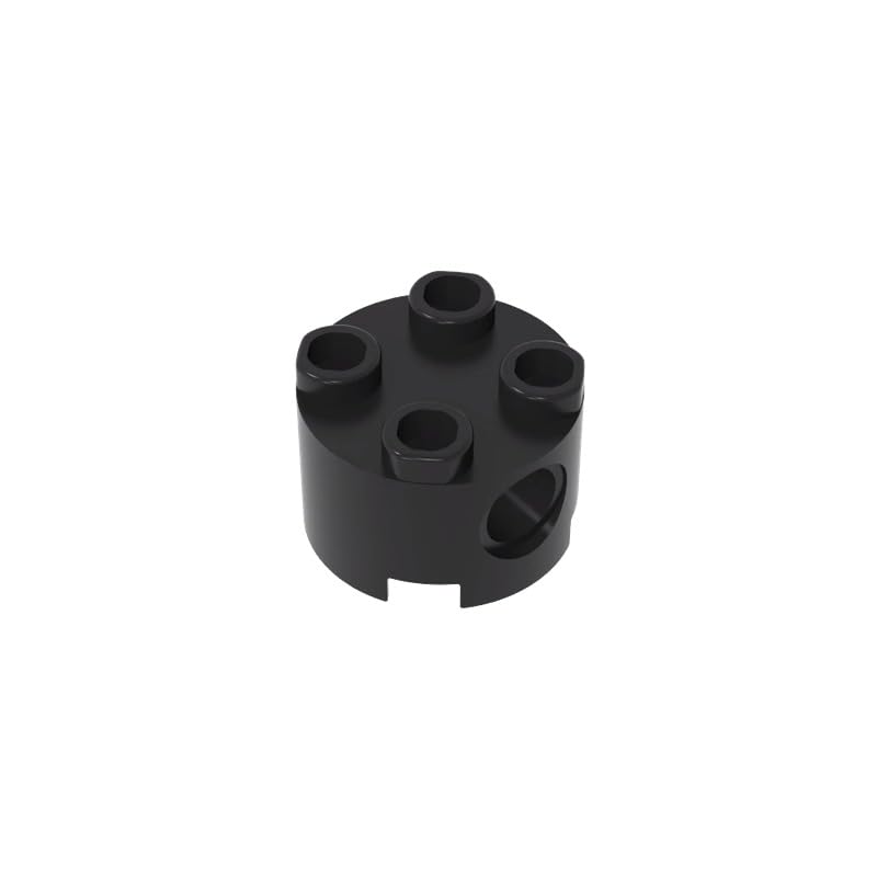 17485 Round Brick Brick Round 2x2 with Pin Holes 50 Pieces GDS-1054 Compatible with Lego Building Blocks Color:Black — image 1