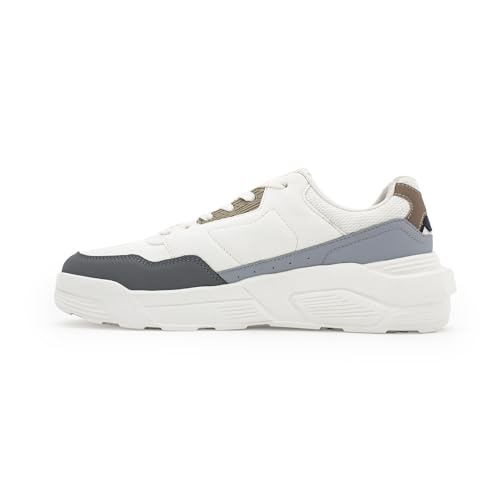 Image of Red Tape Men's Sneakers Blue Pu Mesh Round Toe Lace-Up Lightweight Comfort