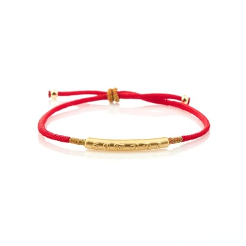 Buddha & Karma Tibetan Red String Bracelet - Handmade Buddhist Lucky Charm for Protection, Good Fortune & Positive Energy - Spiritual Bracelet for Men & Women - Adjustable Bracelets for Daily Wear