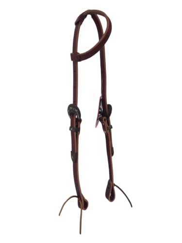 HR Saddlery One Ear Western Headstall Barbed Wire Buckles and Tie Ends