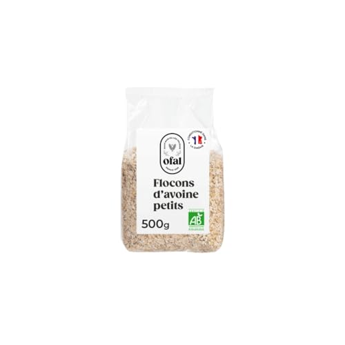 Flocons d'avoine bio OFAL : lot de 4 paquets de 500 g pour petit-déjeuner et pâtisserie saine