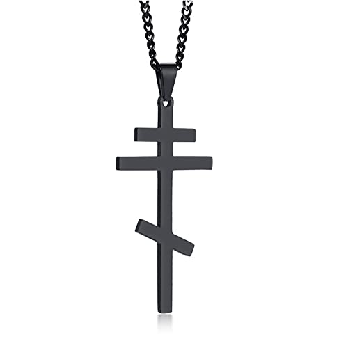VNOX Stainless Steel Religious Russian Orthodox Cross Pendant Necklace for Men Women