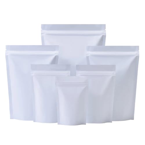 Torby foliowe, Białe Torby Strunowe Z Folii Mylarowej, Stojące, Zamykane I Wielokrotnego Użytku, Wiele Rozmiarów, 100 Szt(10x15cm)