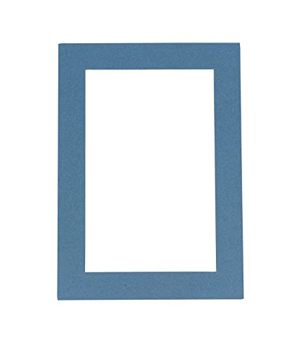 CountryArtHouse Steel Blue Acid Free 20x24 Picture Frame Mats with White Core Bevel Cut for 16x20 Pictures - Fits 20x24 Frame - One Mat