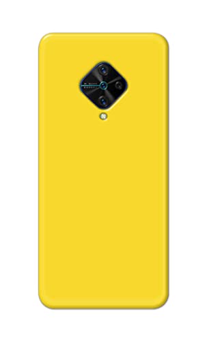 Image of Printed Hard Back Cover Case for Vivo S1 Pro Back Cover (Plain Yellow) -1803