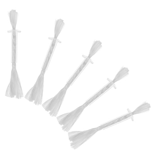 Toyvian 5 Mechas de Algodón para Lámparas de Aceite Antiguas Soporte de Vidrio Blanco, Reemplazo Rápido y Uso en Interiores para Iluminación de Respaldo