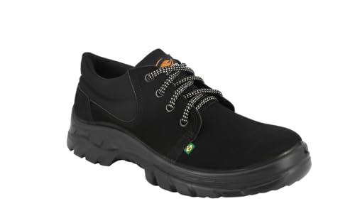 BOTINA DE TRABALHO CANO BAIXO COURO NOBUCK PS134 ECOSAFETY (Preta, 38)