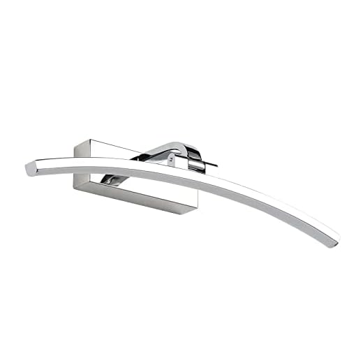 YHTlaeh Luz de espejo LED 8 W 640 lúmenes, lámpara de espejo de baño de acero inoxidable blanco neutro 4000 K, luz de baño IP44 impermeable sin parpadeo 230 V para baño, longitud del producto: 40 cm