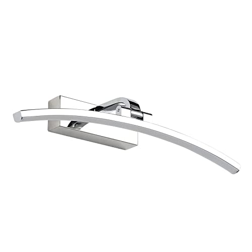 YHTlaeh Luz de espejo LED 8 W 640 lúmenes, lámpara de espejo de baño de acero inoxidable blanco neutro 4000 K, luz de baño IP44 impermeable sin parpadeo 230 V para baño, longitud del producto: 40 cm
