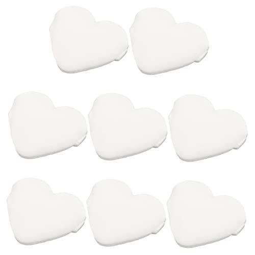 LIFKOME 8pcs Women's Makeup Heart Shaped Velour Powder Puff Lightweight Skin-friendly