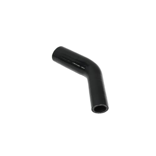 I33T Automotive Silicone Tubing, ID 1" to 1.5" (25mm-38mm) 45 Degree Elbow Reducer, 4.7" (120 mm) leg length,Universal 4-Ply High Performance Coupler Silicone Hose (Black)