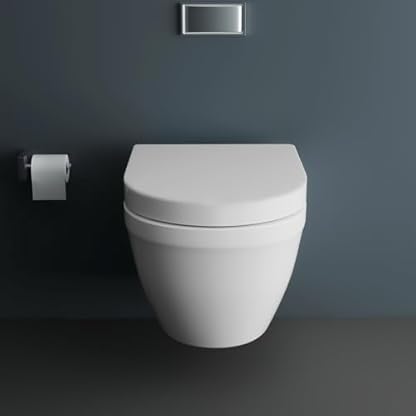 Alpenberger Hänge WC mit Bidet Funktion | Dusch WC Spülrandlos mit Nano | Toilette mit Po Dusche | Toilettendeckel mit Absenkautomatik Softclose | WC Set Passend zu Geberit – Bild 4