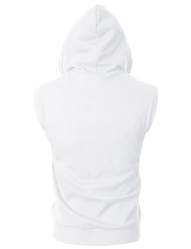 Ohoo Men's Workout Hooded Tank Tops Muscle Cut Off Sleeveless Gym Hoodies3