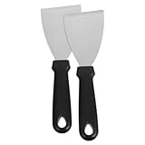 VALICLUD 2stücke Edelstahl Pizzaschaufel Küchenspatel Mit Pp-griff Und Aufhängeloch Kleine Abgeschrägte Schaufel in Schwarz Silber Für Grillgeschäfte Restaurants Und Zuhause