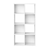 wenyuyu 8-Cube Storage Organizer, 11in Shelf Opening, Bookcase Shelf, Open Cube Display Shelf, Customizable w/Panels, Large Modern Storage for Living Room, Bedroom & Office (White)