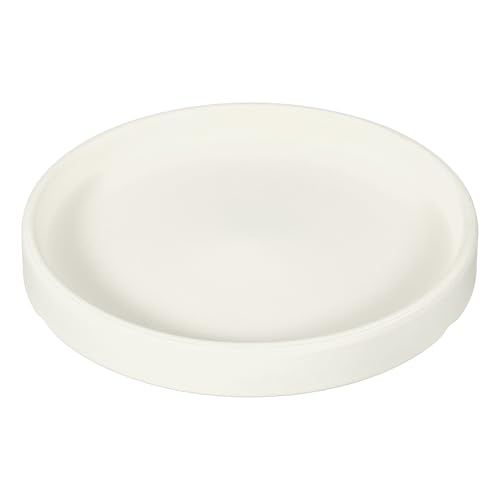 YELARXI 5.5 Inch Ceramic Plant Saucers, Round Flower Planter Water Trays Ceramic Plant Saucer Pot Tray -Fitting for (Outdoor/Indoors/Garden/Planting/Water/Flower/Coffee) Beige