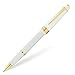 Cross Bailey Light Polished White Resin and Gold Tone Ballpoint Pen - Professional Pen for Effortless Writing - Journaling, Note-Taking & More - Black Ink - Easy Handling - Includes Gift Box
