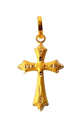 Pendentif lotus en or jaune 22k sculpté main bijou haut de gamme