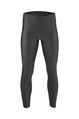 Herren Leggings Lange Sporthose Stretch Shiny 80% Polyamid 20% Elasthan, L, Anthrazit Cover