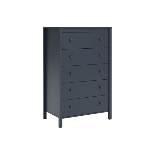 Signature Design by Ashley 5-Drawer Chest of Drawers, Tall Navy Blue