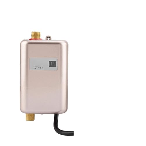 Termo Electrico, Calentador De Agua Eléctrico De 3800W, Calentador De Agua Instantáneo Sin Tanque For Ducha Interior, Cocina, Baño, Calefacción De Agua(Golden)