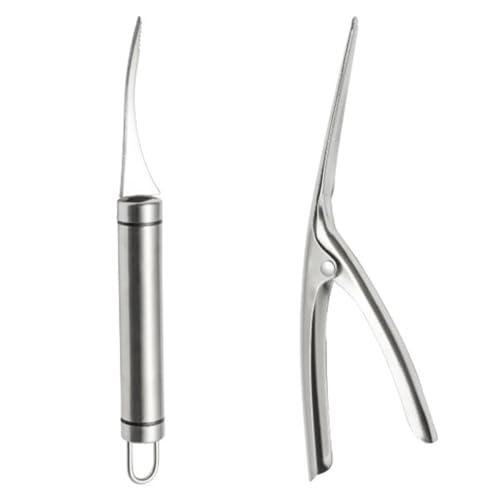 HOMOBABE Utensili per Gamberi in Acciaio Resistente Linea Gamberi e Apri Ventre Pesce Facile da Usare per Cucina Domestica e Professionale