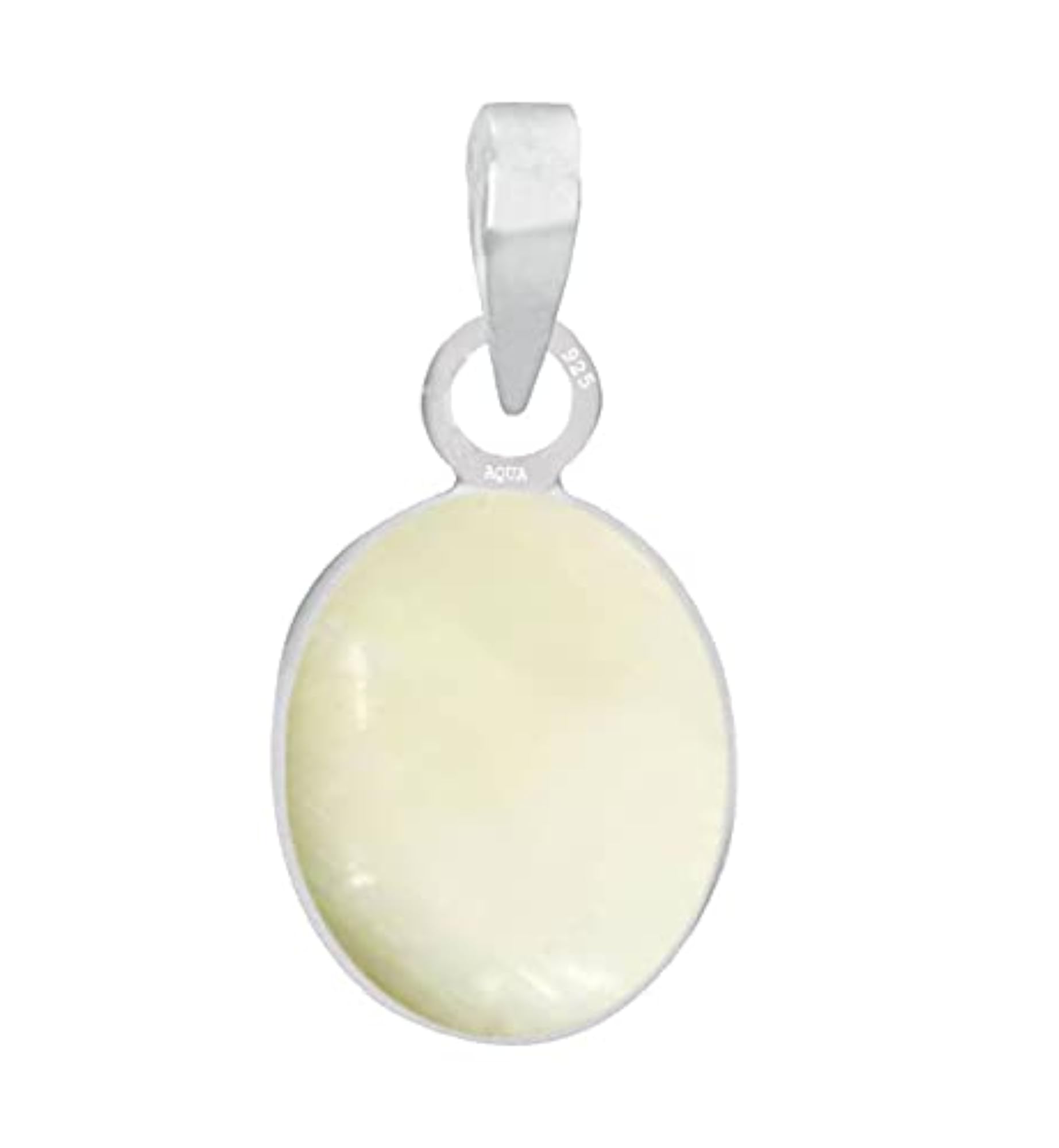 Women's Pure 925 Silver Opal Astrological Birthstone Pendant