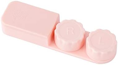 MOMOFULL Contact Lens Case Travel Kit Cute Eye Contact Storage Organizer Holder Leak Proof with Applicator Remover Tool Pink