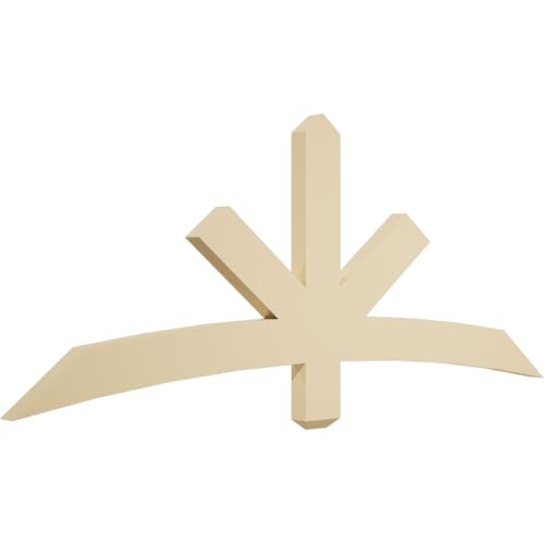60"W x 25"H x 2"D x 4"F, 10/12 Pitch, Alberta Signature Urethane Gable Bracket, Primed Tan