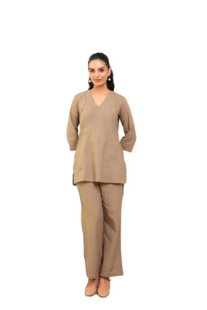 jisora Women's Grey Solid Cotton Co-Ord Set-picture-12