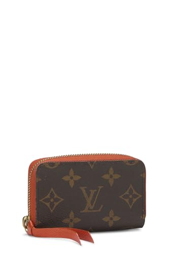 Pre-Loved Orange Monogram Canvas Zippy Multi Cartes, Orange2