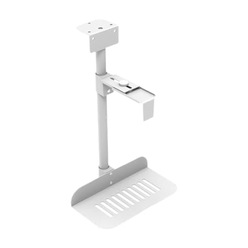 Soporte para CPU bajo escritorio, soporte ajustable para torre de PC con rotación 360° (blanco)