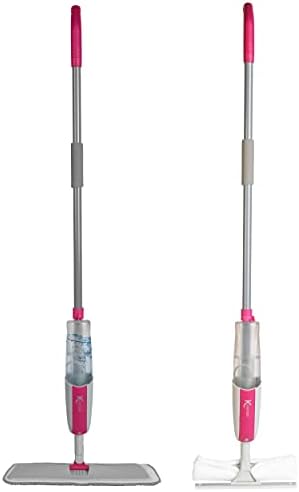 Kleeneze KL081711UFEU7 Antibac 2-in-1 Spray Mop Hard Floor & Window Cleaner, Long-Reach Microfibre Glass Squeegee, Interchangeable Heads, Car Cleaning, Treated with Antibac Protection