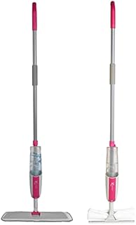 Kleeneze KL081711UFEU7 Antibac 2-in-1 Spray Mop Hard Floor & Window Cleaner, Long-Reach Microfibre Glass Squeegee, Interchangeable Heads, Car Cleaning, Treated with Antibac Protection