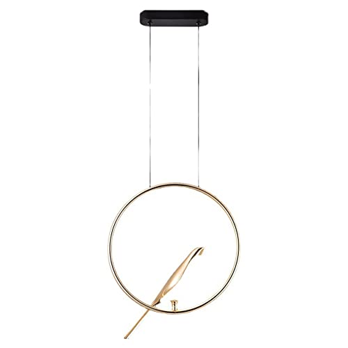 Chandelier LED design oiseau or et finitions artistiques de luxe