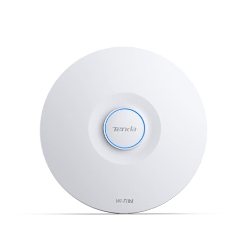 Tenda i36 BE5010 WiFi 7 Access Point mit 2 Ports (1x 2.5G PoE+ Port & 1x Gigabit-Port, 802.11be Dualband, WPA3 Sicherheit, Mehrere SSIDs, App-/Cloud- oder Lokale Verwaltung, inkl. Netzteil)