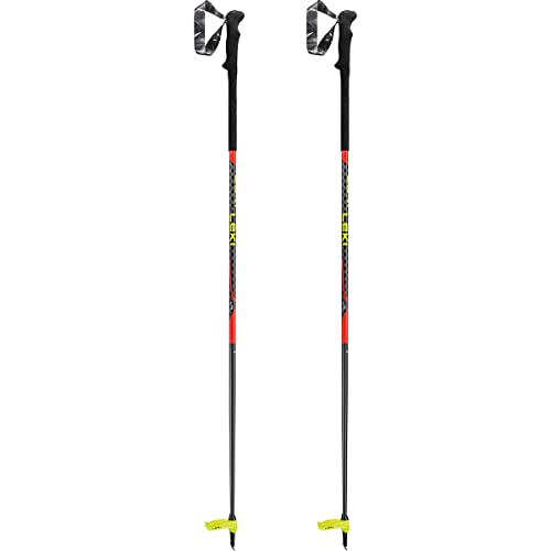  Leki Bastoncini da Sci Mezza Lite, Bright Red-Black-Neonyellow, 115CM