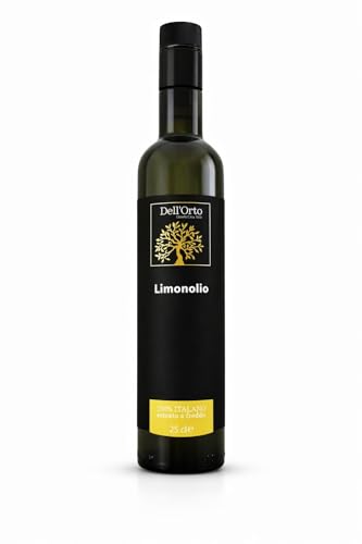 Dell'Orto Limonolio Lemon Olive Oil Extra Virgin (250ml) | Amalfi Coast Lemons, Cold Pressed Infused Olive Oil | Zesty for Seafood & Salads | Award-Winning, Harvest Date | 8.45 fl oz