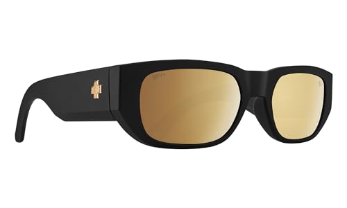 SPY Rectangular Genre Club Midnite Soft Matte Blk-Happy Brnz Gold Mirror, Multi, One Size