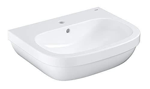 Grohe Euro Keramik | Waschtisch (Waschbecken, Waschplatz), 60 cm breit | Wandhängend, Weiß, mit Überlauf und Hahnloch | 39335000