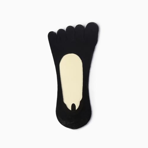 Cotton Soft Five Finger Nonslip Invisible Men Ankle(Black)