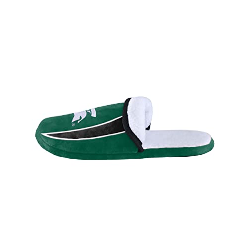 Image of FOCO mens NCAA College Team Logo Sherpa Moccasin Slippers
