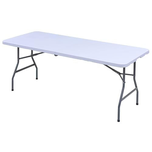 ガーデンマスター(Gardenmaster) 折りたたみ ガーデンテーブル 幅180×奥行76×高さ73cm アウトドアテーブル お庭 テラス キャンプ BBQ イベント YHT-1875(WH) ホワイト