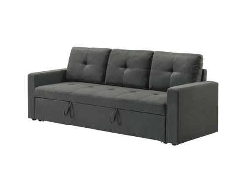 Lilola Home Burleigh 83.5" W Dark Gray Fabric Convertible Sleeper