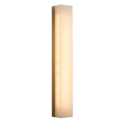 HEBXMF Aplique de pared minimalista largo de mármol y cobre, lámpara de pared de estilo industrial nórdico, aplique de pared con fuente de luz LED de un solo cabezal, luminaria decorativa para sala de