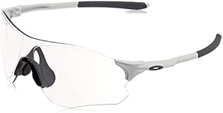 Oakley Men's OO9313 EVZero Path Low Bridge Fit Polarized Rectangular Sunglasses, Matte White/Clear Black Iridium Photochromic, 38 mm