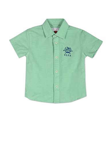 Image of U.S. Polo ASSN. Kids Half Sleeve Shirt for Boys - 100% Cotton, Spread Collar, Casual Shirt for Boys, Smart Everyday Wear